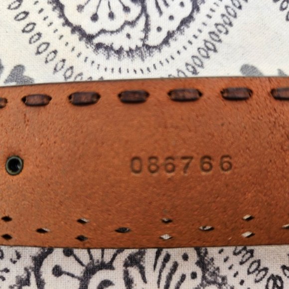 Fossil Leather Belt Embossed Studded Braided Country CowGirl Size Small - Picture 7 of 10